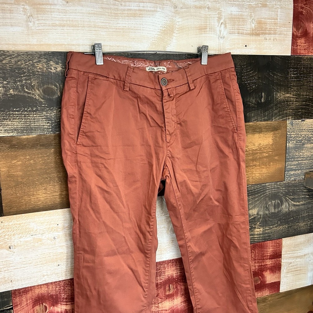 maurizio baldassari Men's Dress Pants Chino Rust Burnt Italy Size 50 34 By 29 - Picture 2 of 8